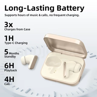 GOOJODOQ Bluetooth Earphones Touch Operated Compact Square Charging Case Long Battery Life and Type-C Charging