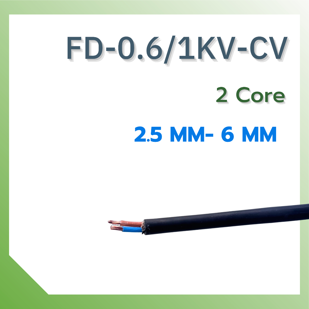 YAZAKI สายไฟ FD-0.6/1KV-CV 2Core