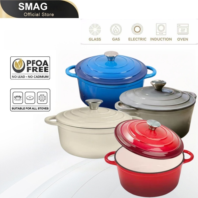 หม้อเหล็กหล่อ ทรงกลม ขนาด 24cm SIGNATURE ROUND CASSEROLE 24CM Cast Iron Pots