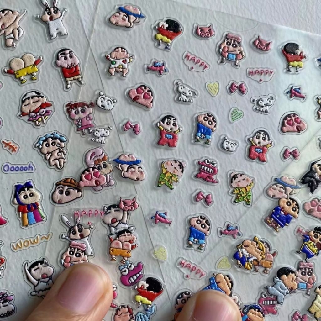 พร้อมส่งจากไทย!!! สติกเกอร์ติดเล็บ สติกเกอร์ลายนูน สติกเกอร์ 5D ลายชินจัง สติกเกอร์ตกแต่ง ติดโทรศัพท์ติดสิ่งของก็น่ารัก