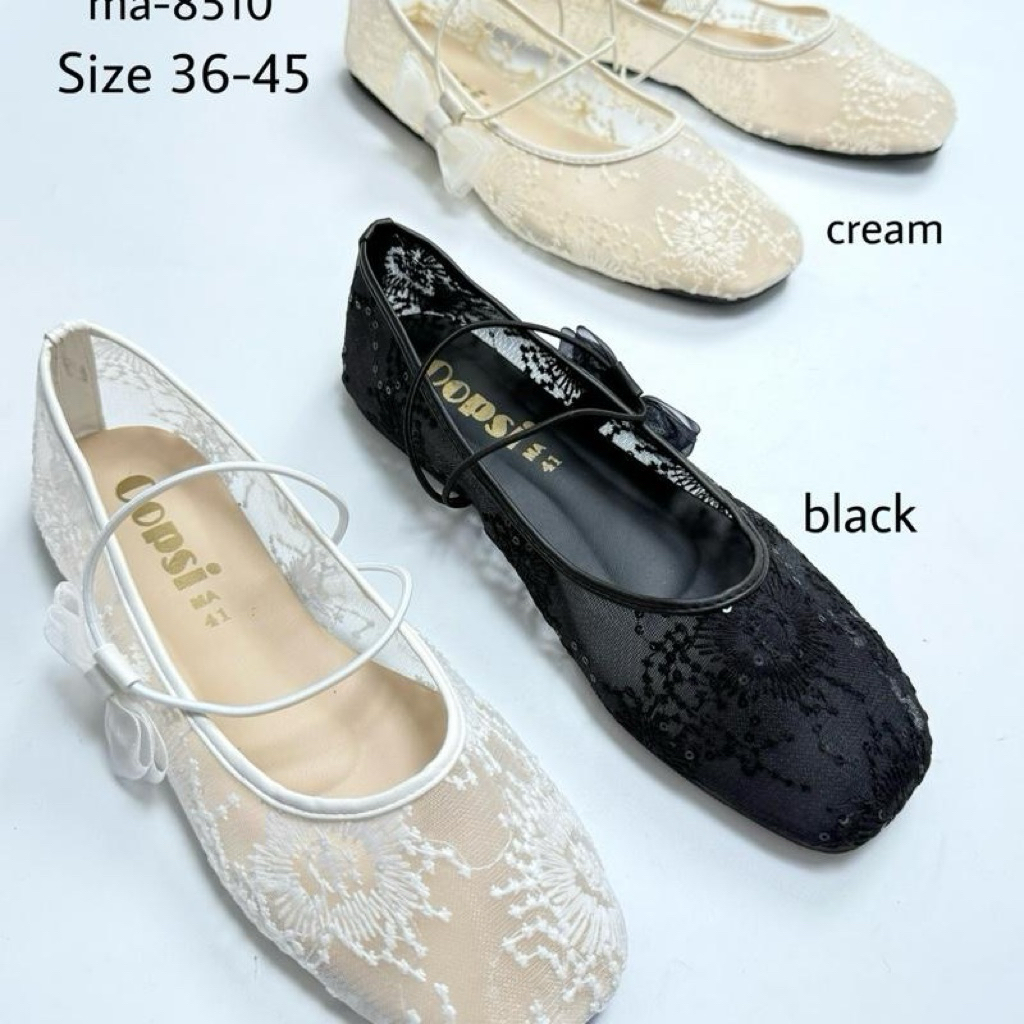 รองเท้าแมรี่เจน Mary Jane รุ่นma-8510 ลูกไม้ princess (ไซซ์ 36-45)