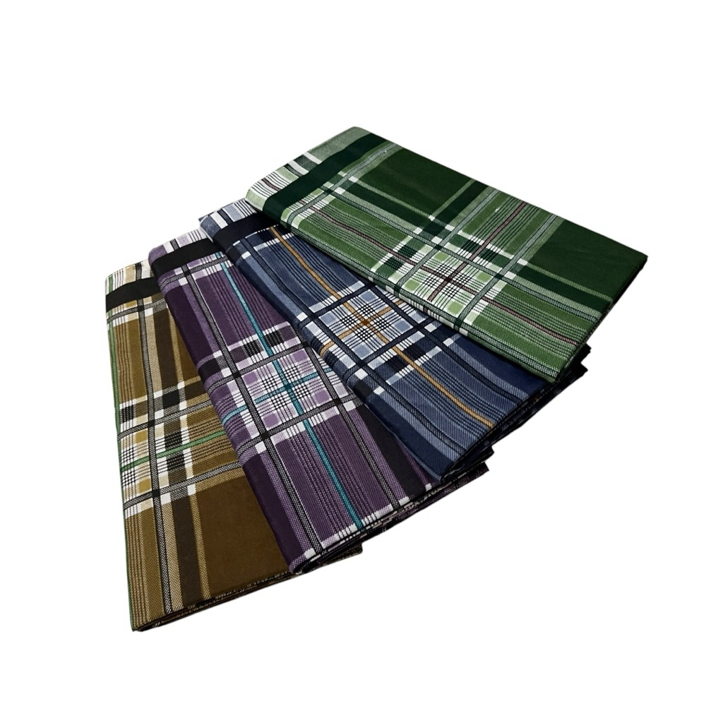 โสร่งชาย โสร่งมุสลิม เย็บแล้ว ตราตะเกียง (Pelita Lampu) ลายตาราง เนื้อผ้าใส่สบาย เย็บสำเร็จพร้อมนุ่ง