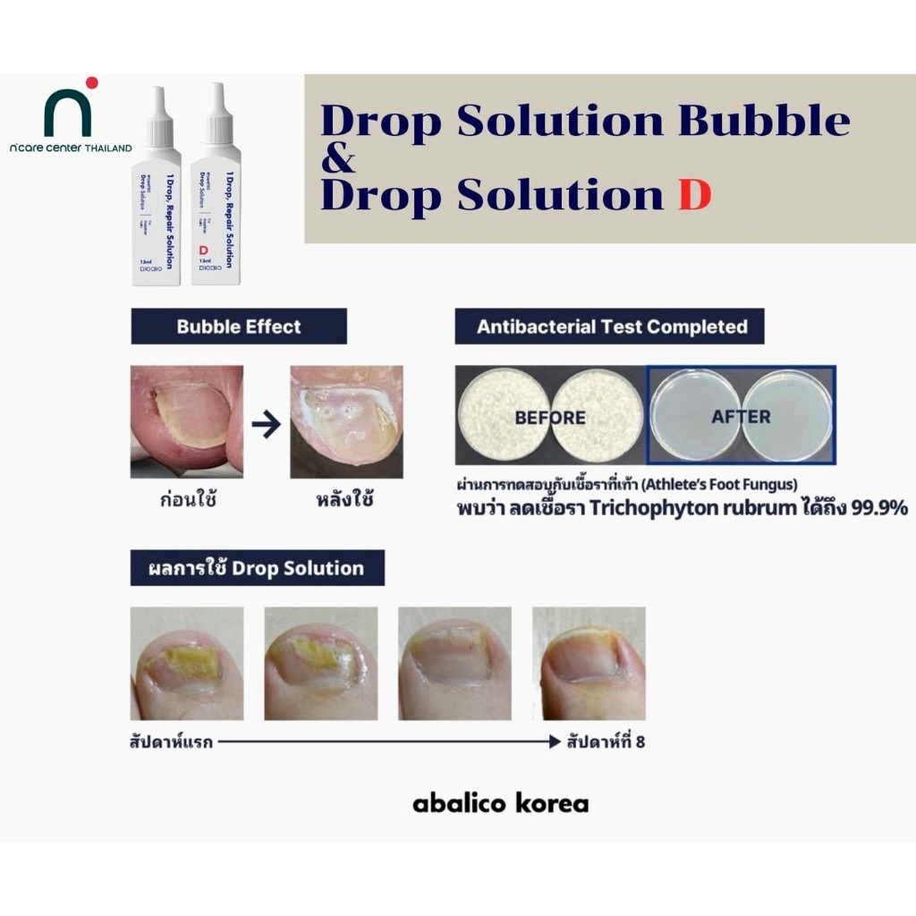 น้ำยาขจัดเชื้อราเล็บ N'careTEC🇰🇷 2 ตัวเลือก 1Drop Repair Solution 15ml. ใช้กับเล็บมือ/เล็บเท้า