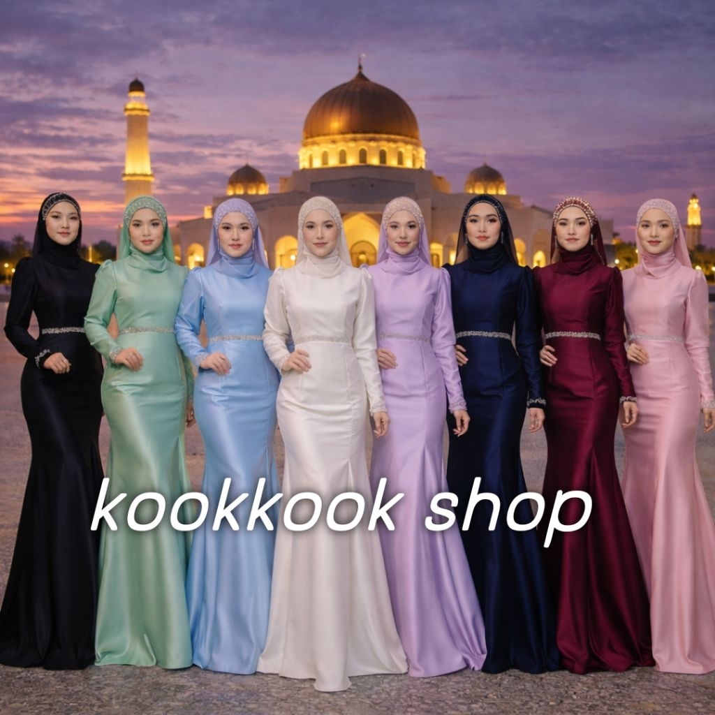 🚛ส่งฟรี+โค้ดลดสุดคุ้ม✅✅มีอก34-46🔥🍂ยาว57" โปรเปิดตะกร้า!! ชุดเดรสอิสลาม ชุดเดรสมุสลิม ปุ๊กกี้รีดเพชร🔥