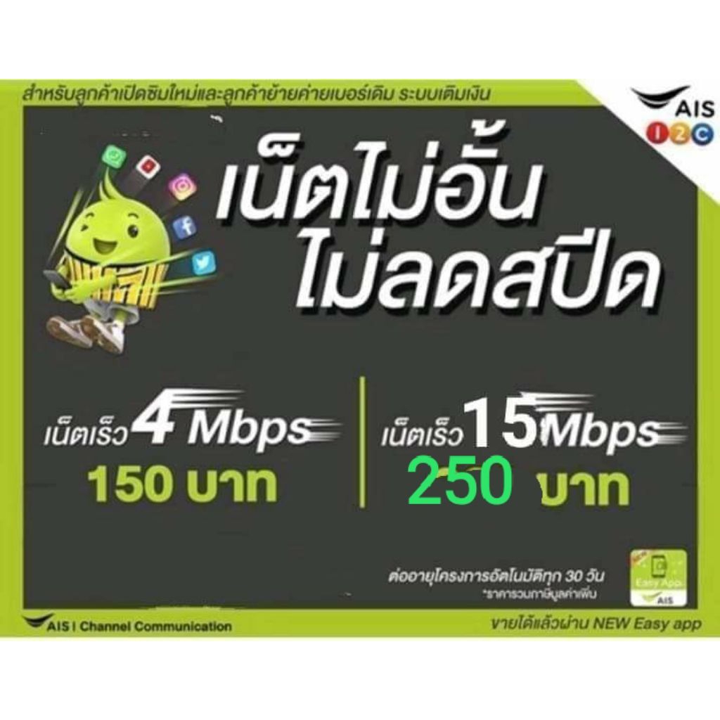 ซิมเน็ตAIS15mbpsไม่ลดสปีด