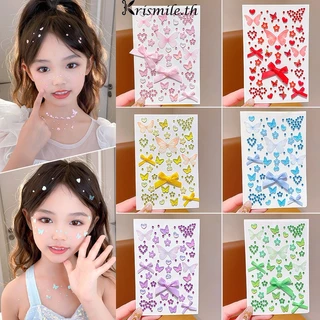 COD-ในไทย💖สติกเกอร์เพชรDIY 3Dรูปดาวห้าแฉกผีเสื้อ หัวใจ ตกแต่งใบหน้า ผู้หญิง เหมาะสำหรับงานปาร์ตี้วันหยุด-Kri