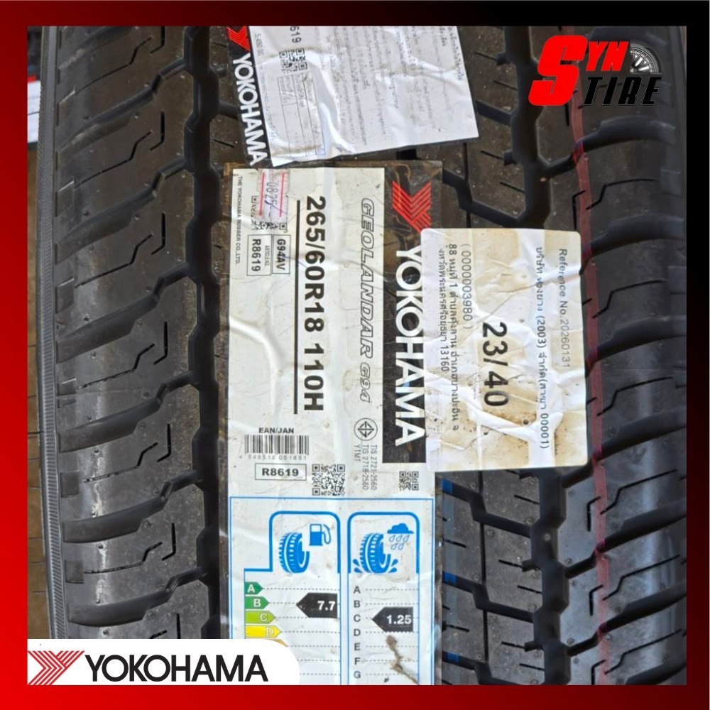 YOKOHAMA ยางรถยนต์ 265/60R18 รุ่น GEOLANDAR G94 ราคาต่อเส้น (ยางปี25)
