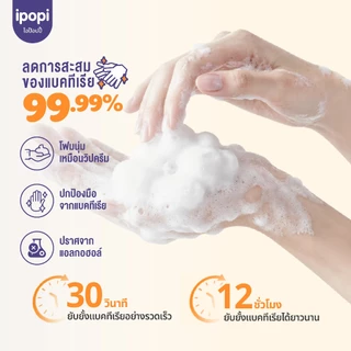 สินค้าใหม่【250MLแบบขวด】ipopi โฟมล้างมือแอนตี้แบค ฆ่าเชื้อ 99.9% กลิ่นหอมสะอาด อ่อนโยนต่อผิวฟองนุ่ม ล้างสะอาด ไม่แห้งตึงล