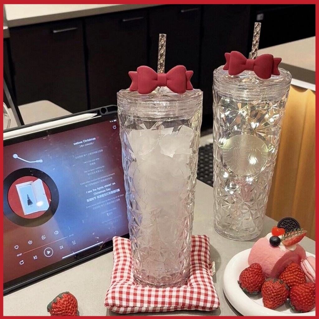 Starbucks Cozy Luxury Cold  Cup 710ml ตกแต่งด้วยโบว์