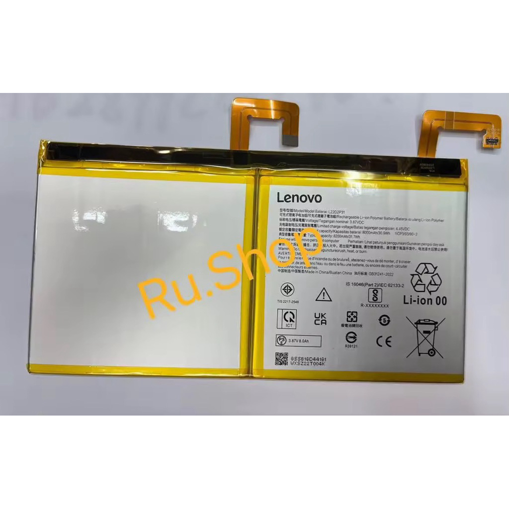 RUIXI แบตเตอรี่ 8000mAh L22D2P31 แบตเตอรี่สําหรับ Lenovo Tab P11 Pro 2nd Gen 2022 TB132F แบตเตอรี่ +