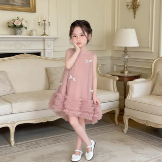 1-9 ปี Tulle ชุดเดรสเจ้าหญิง ลูกไม้ ชุดเดรสเด็กผู้หญิง สไตล์เจ้าหญิง