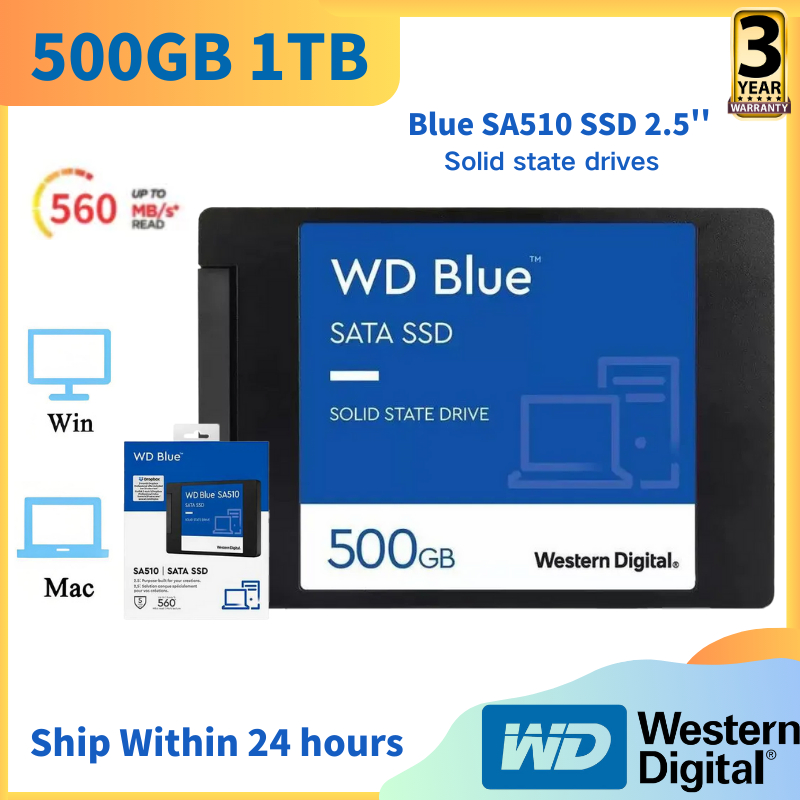 Ready Stock！500GB 1TB 2TB BLUE SA510 SSD Solid State Drives 6.0Gb/s  Internal hard drive SATA3 2.5''