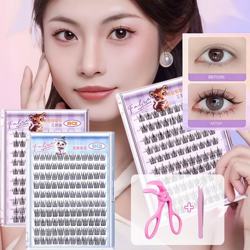 ขายทิ้ง อัปเกรดรุ่นใหม่ครบทุกด้าน แต่ราคาเท่าเดิม BQI ขนตาปลอม 10 แถว มี 100/120 กระจุกต่อกล่อง ไม่ต้องใช้กาว