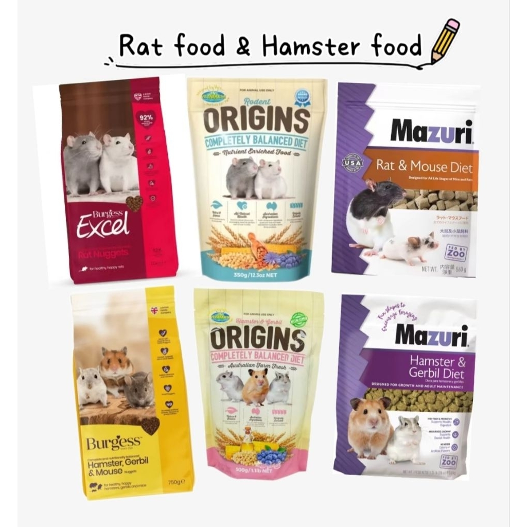 Hamu ❤️​ อาหารหนูแรท Origins Rat, Burgess Rat, Mazuri rat  แบ่งขาย อาหารคุณภาพ Rat food Hamster food
