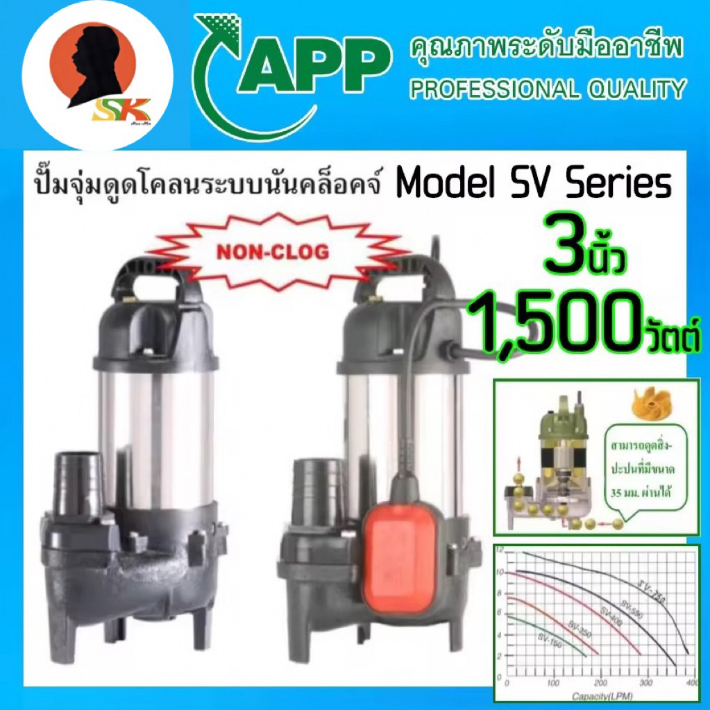 ปั้มไดโว่ ดูดโคลน ดูดสิ่งปะปนได้ถึงขนาด 35mm.  ขนาดทางออก 3นิ้ว กำลัง 1500วัตต์ ยี่ห้อ ARWANA รุ่น S