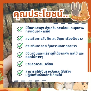 Binky Bunny House คุ้กกี้หญ้าทิโมธี (Timothy Hay Cookie) ขนมอบแห้งลับฟันสำหรับสัตว์ฟันแทะ แพ็คใหญ่