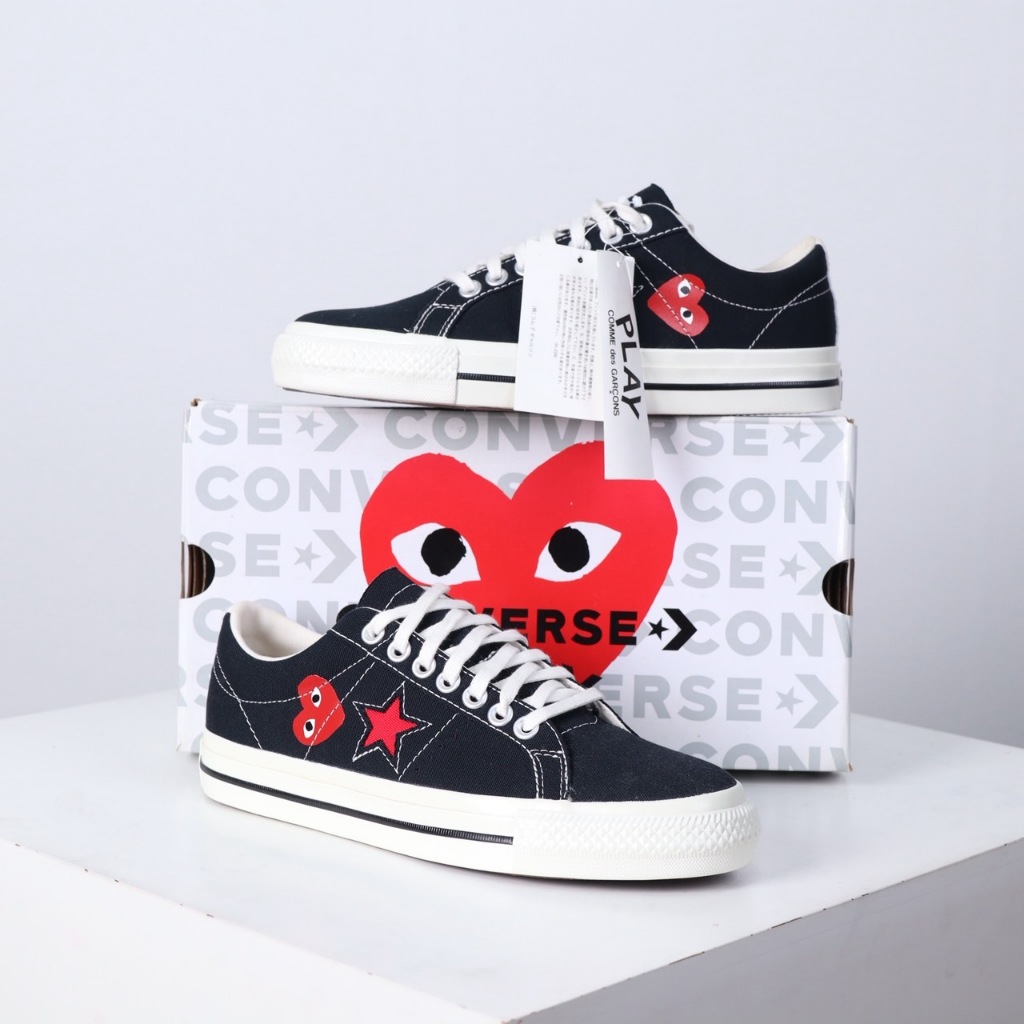 รองเท้า CONVERSE x PLAY CDG ของแท้ 100% สภาพใหม่ Premium [CONVERSE x PLAY CDG 42 EU / 26.5 CM] | MOP