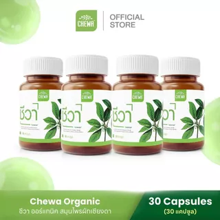 [ส่งฟรี] Chewa Organic สมุนไพร ชีวา ออร์แกนิค ชนิดแคปซูล 30 แคปซูล มือชา เท้าชา น้ำตาลสูง (4 กระปุก)