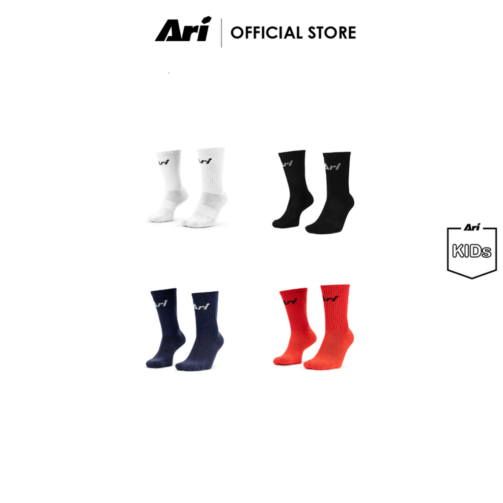 (สินค้าเด็ก) ARI JUNIOR CREW SOCKS - ถุงเท้าครึ่งแข้ง เด็ก อาริ