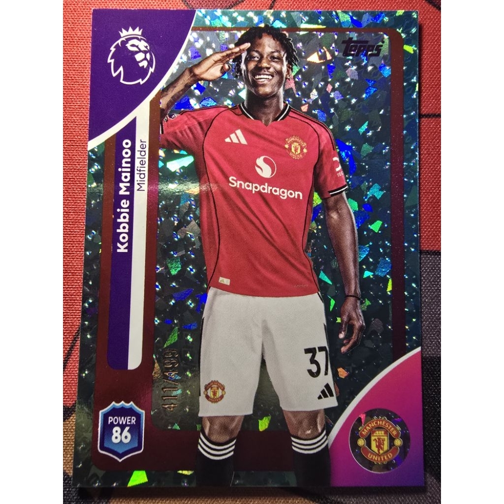 การ์ดฟุตบอล Topps – Kobbie Mainoo /499 (รันเลข 411/499) Manchester United