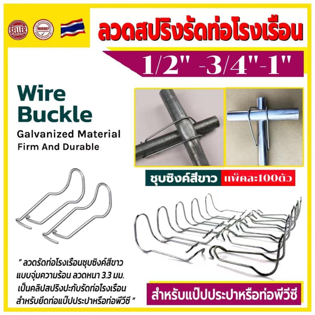 เหล็กสปริงรัดท่อโรงเรือน แพ็คละ 100ตัว / ลวดรัดประกบท่อ / ลวดสปริงรัดท่อ / ลวดรัดแป๊ป / อุปกรณ์โรงเรือน