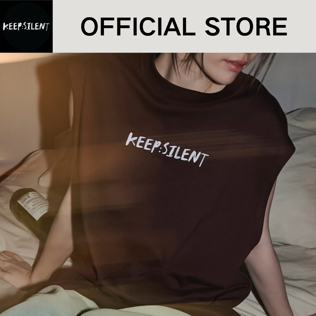 Keep Silent KEEP UMBER SLEEVELESS-LOGO เสื้อยืด