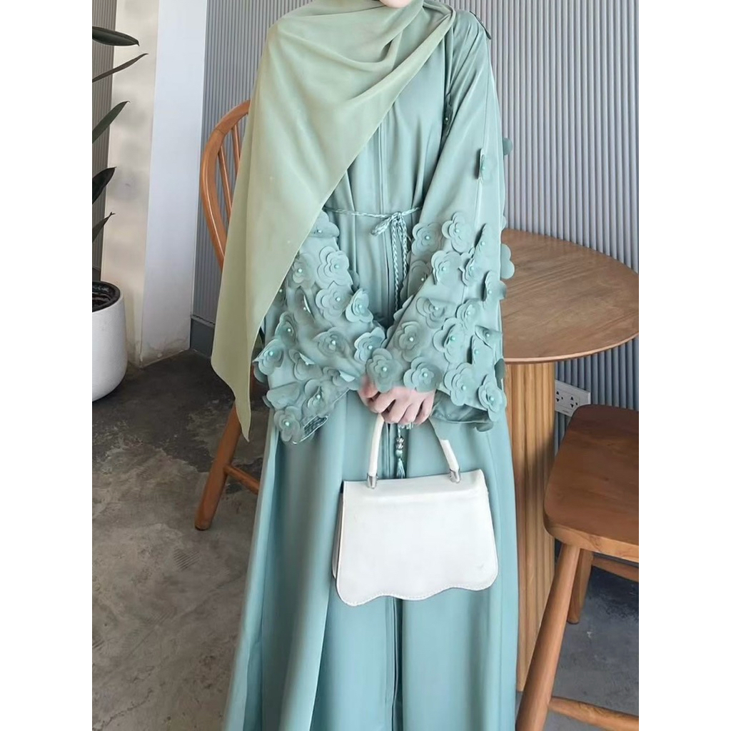 พร้อมส่ง อาบาย่าซาอุฯ ของแท้ ฟรี ผ้าคลุม สีเขียวนุ่มๆ ผ้านาดา