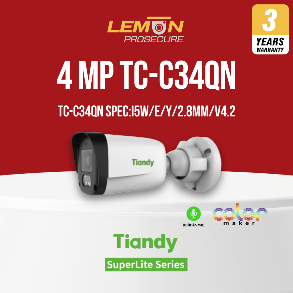 TIANDY TC-C34QN Spec:I5W/E/Y/2.8mm/V4.2 กล้องวงจรปิด