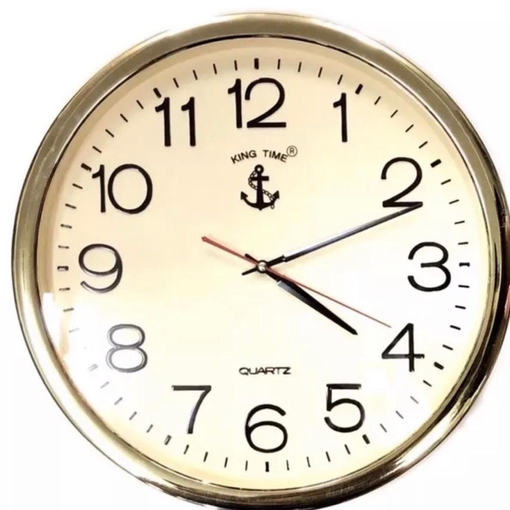 นาฬิกาแขวน สมอแท้ รุ่นให้เลือตราสมอ King Time 16 นิ้ว รุ่น 016 นาฬิกาแขวนติดผนัง ขนาดใหญ่  KING TIME 016SQ