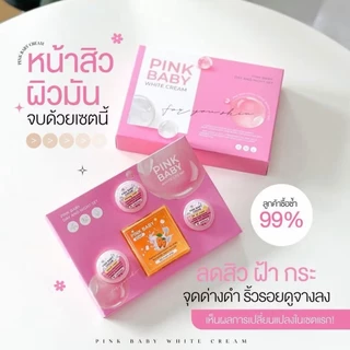 (ของแท้ พร้อมส่ง) Pink Baby Set พิ้งค์เบบี้ ครีม Set พร้อมส่ง ขนาด 15 กรัม 1 เซ็ต มี 4ชิ้น (แพ็คเกจใหม่)