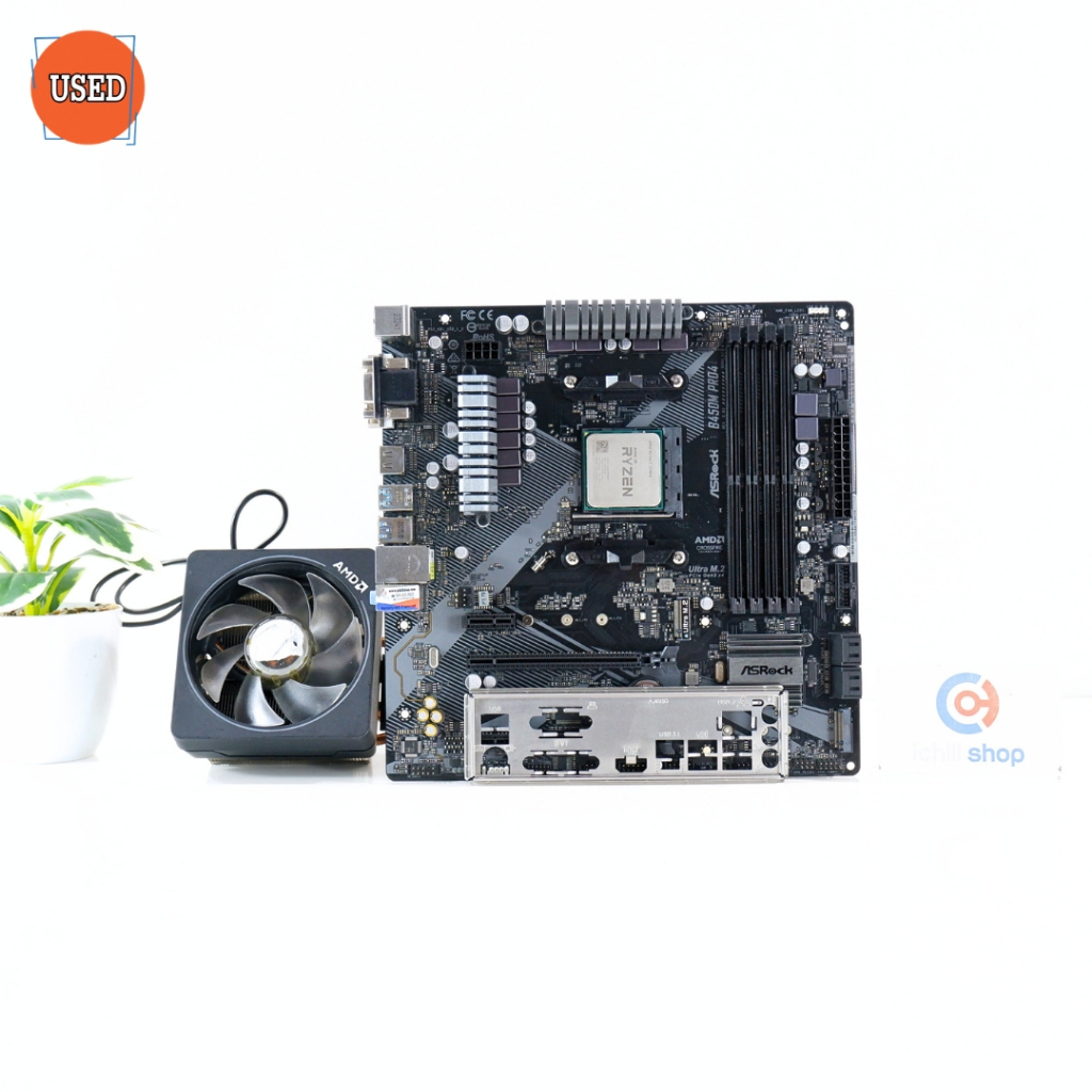 ชุดซีพียูพร้อมเมนบอร์ด CPU: AMD RYZEN 7 2700X + MB: ASROCK B450M PRO4 P17275