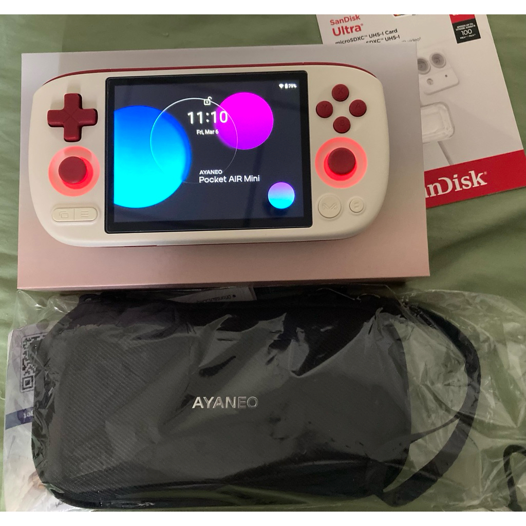 **พร้อมส่ง เครื่องเกมมือสอง AYANEO Pocket Air Mini  3+64gb สี retro white + เมม128gb🕹️