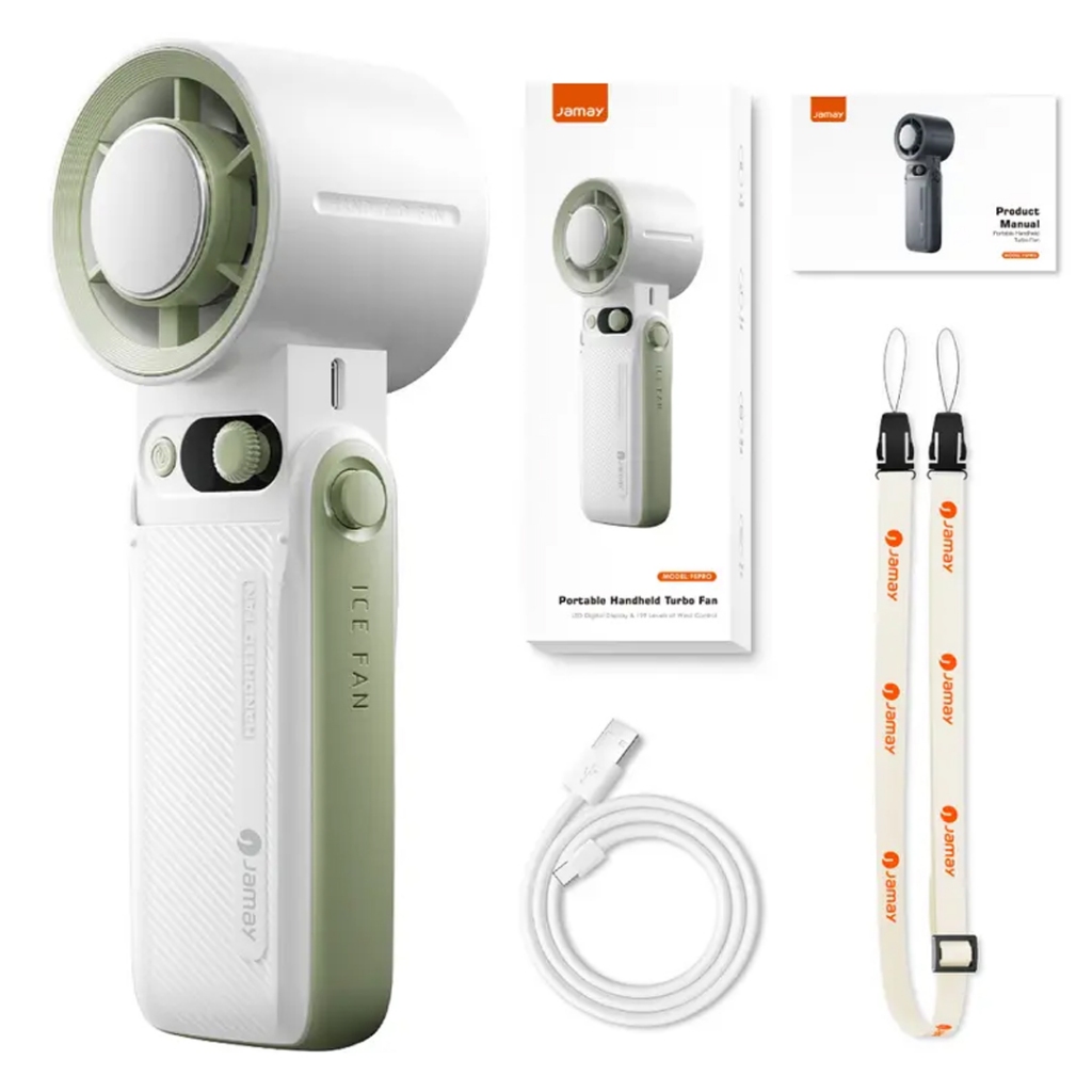 super sale Jamay F5pro ของแท้ แบบพกพาขนาดเล็กของแท้  ความเร็วสูงสุดพัดลมมือถือ USB-Type-c Led Fan แบ