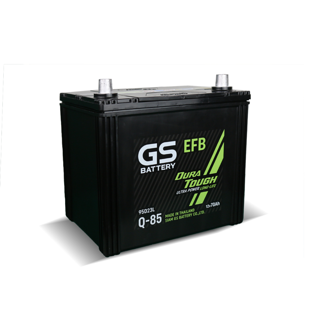 แบตเตอรี่ GS รุ่น Q-85 EFB (70Ah) 630 CCA รองรับ ISS Start-Stop  | Mazda Cx3,Cx30,Almera Turbo,Yaris
