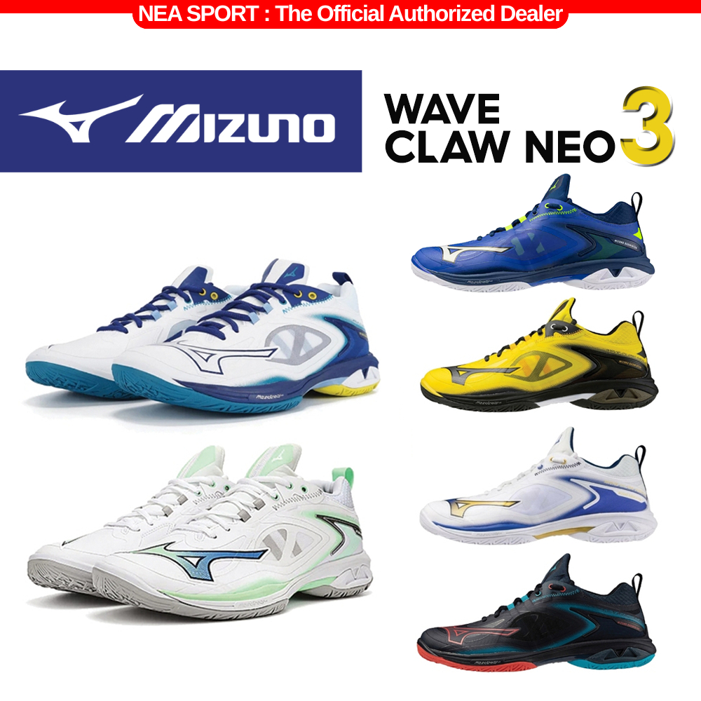 [รุ่น Signature] MIZUNO Badminton Wave Claw Neo 3 หน้ากว้าง รองเท้าแบด มิซูโน่