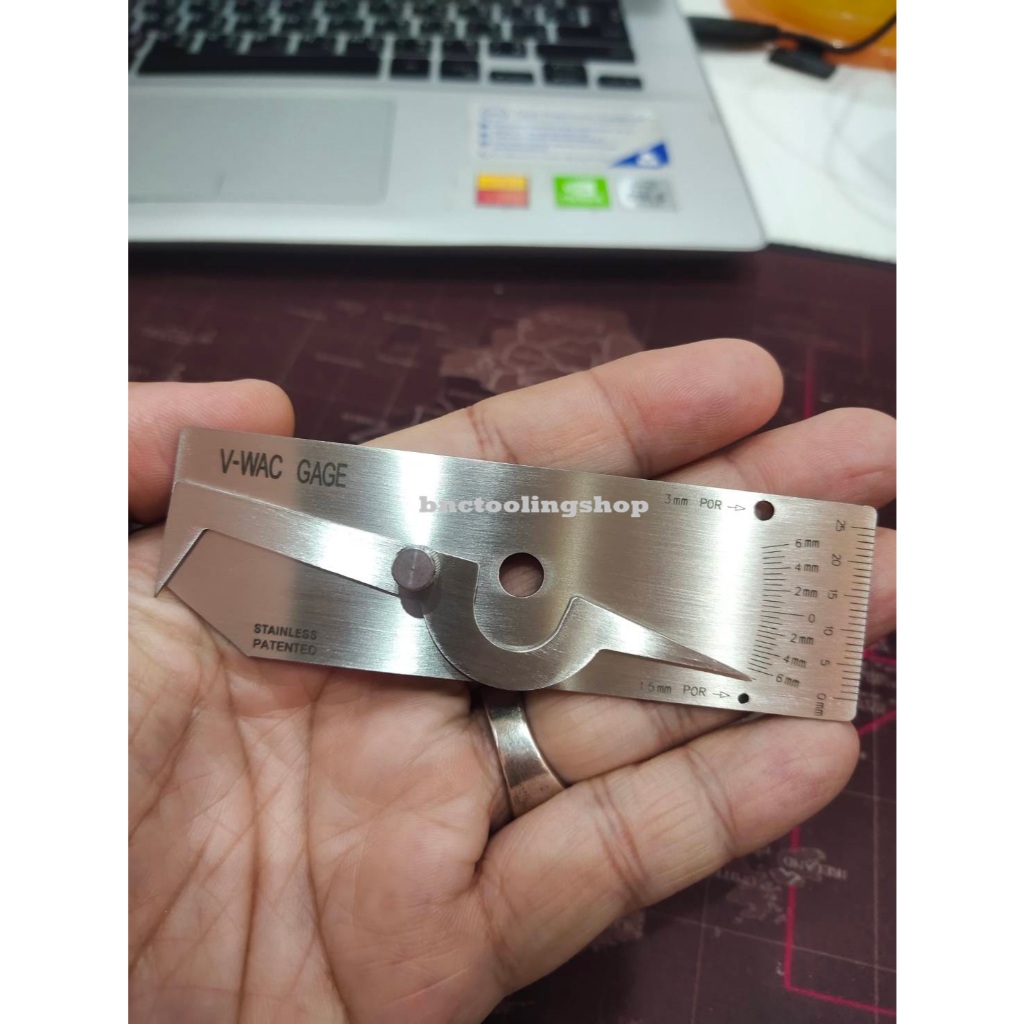 เกจวัดแนวเชื่อม V-WAC (V-WAC Gage) , เกจ์วัดแนวเชื่อมสแตนเลส Welding Inspection V-WAC Gauge(MM)