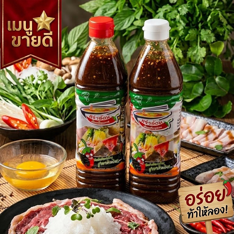 💥แจ่วฮ้อนน้ำซุปแจ่วฮ้อนบ้านสวนโนนสะอาด น้ำซุป+น้ำจิ้มสูตรดั้งเดิม ขนาด 400mlต้นตำหรับแจ่วฮ้อนสูตรเข้มข้น  อร่อย แซ่บ💥