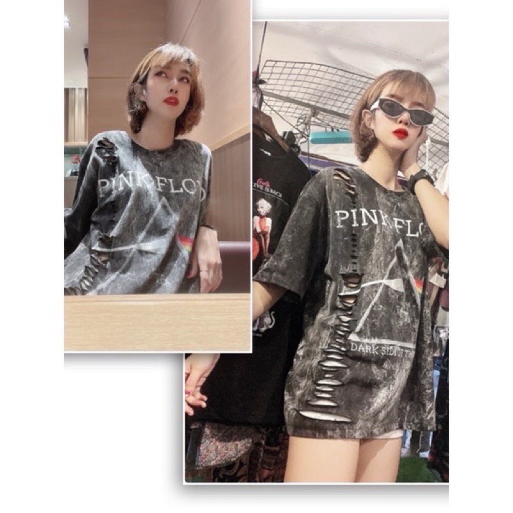🇹🇭(ลายอัพเดทใหม่ทุกสัปดาห์)เสื้อยืดโอเว่อไซ้ผ้าฟอกลายเสื้อวง