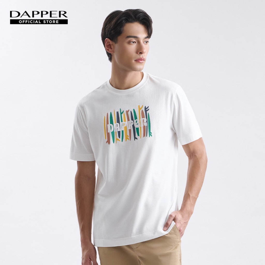 DAPPER เสื้อยืด Summer Surfer Print T-Shirt สีขาว (KRB/WH/830RS)