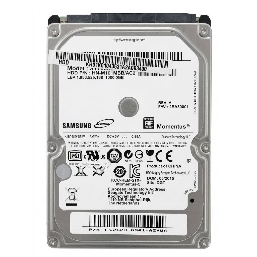 Harddisk 1TB SATA3 Notebook 2.5" ยี่ห้อ SAMSUNG รุ่น ST1000LM024