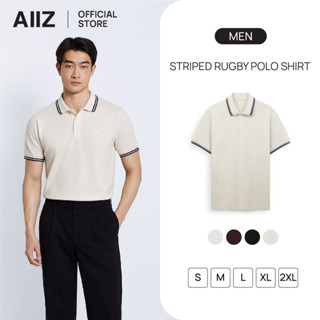 AIIZ เสื้อโปโลผู้ชาย ทอริ้วปลายปก AIIZ Men’s Tipping Polo Sh…