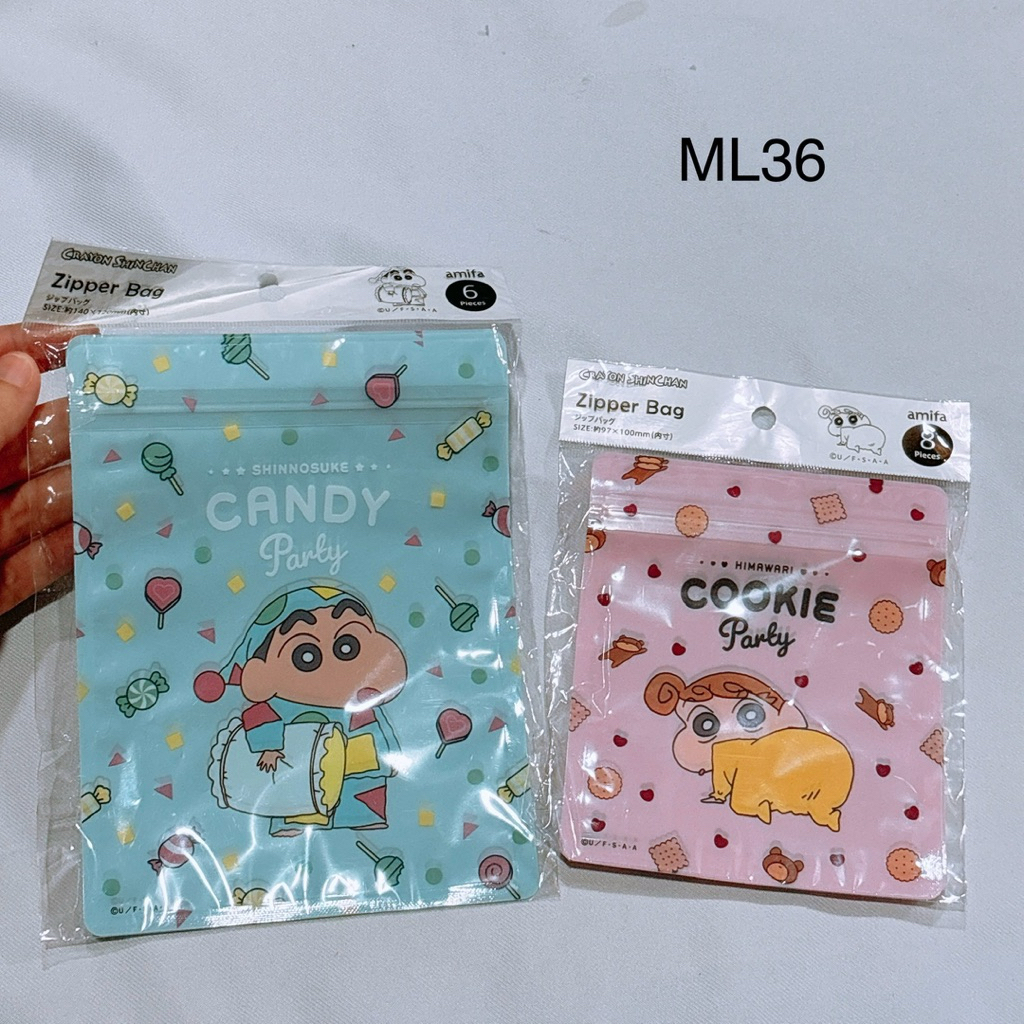 ถุงซิปล็อก ชินจัง พลาสติก อย่างดี ฮิมาวาริ chin chan himawari zip lock bag