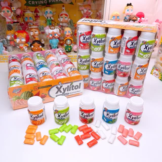 หมากฝรั่งผลไม้แบบกระปุก ไซลิทอล มี 5 รสชาติ (1 กล่อง 30 ชิ้น)