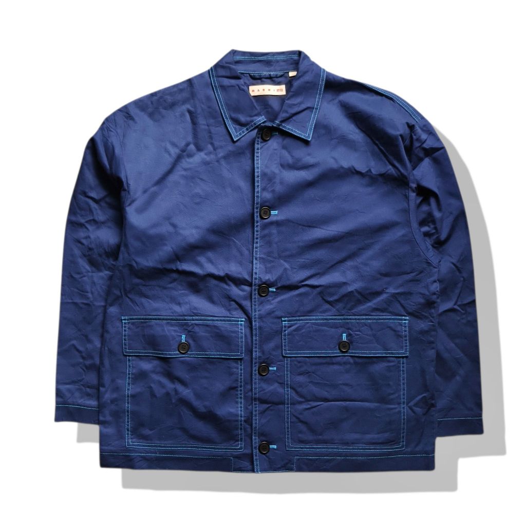 Uniqlo X Marni Blues Utility Oversize Workwear Jacket(L) มือสอง รอบอก 47”