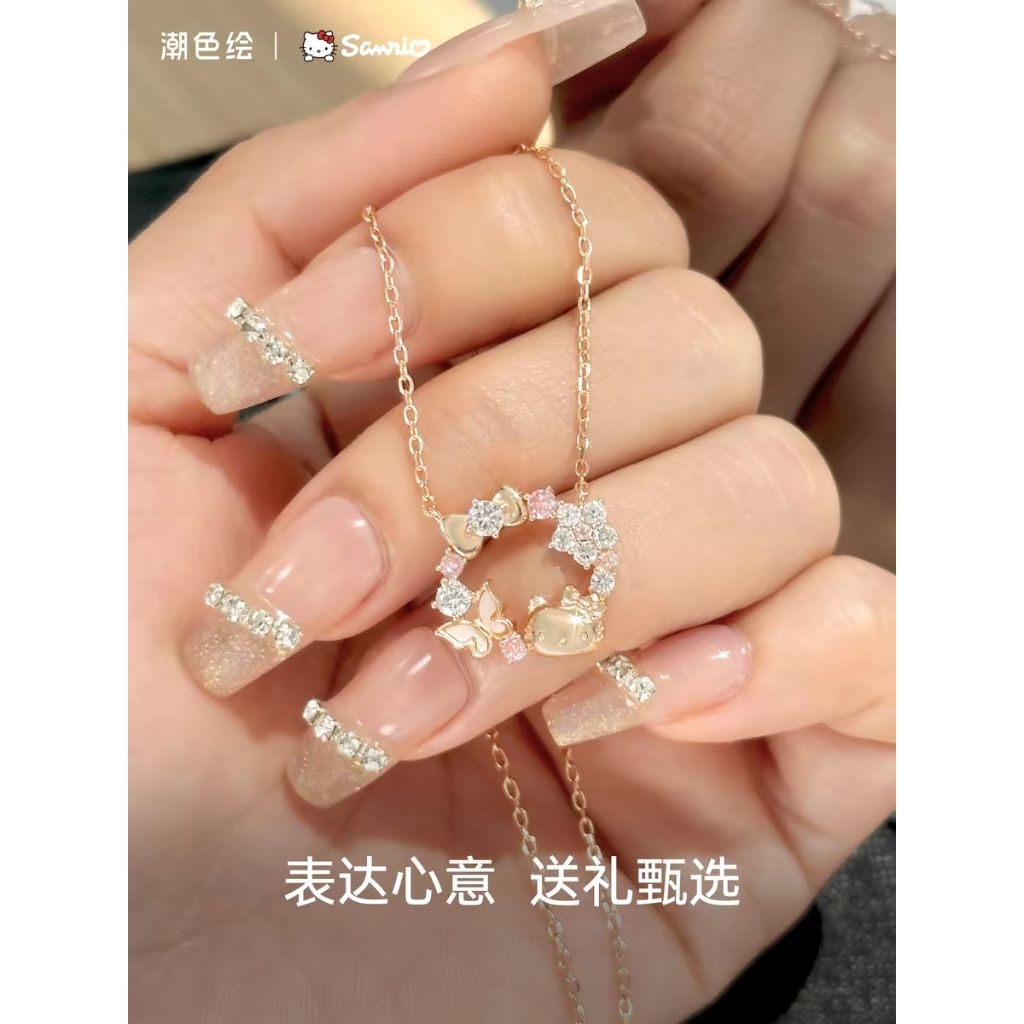 ✨️สร้อยคอ ZGO x Hollo Kitty ฮัลโหล คิตตี้ ลายดอกไม้📣พรีออเดอร์ 10-15 วัน