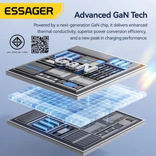 Essager อะแดปเตอร์ชาร์จเร็ว GAN 65W Type-C และ USB-A สำหรับโทรศัพท์และแล็ปท็อป