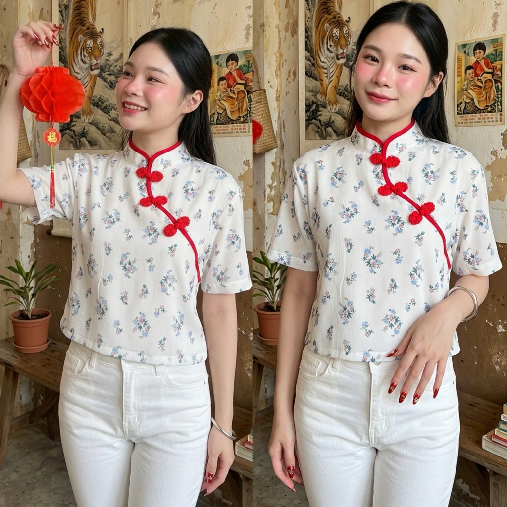 🧧🪭🏮 🌟Mamildya.shop🌟 Chinese New year เสื้อครอปตรุษจีน/U2-34 /PROD-จีน3