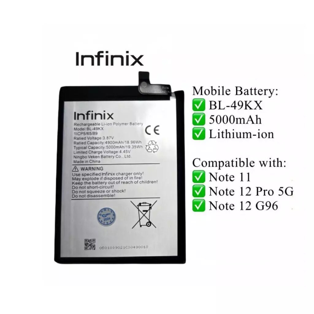 แบตเตอรี่ แท้ อินฟินิกซ infinix Note 11 X663 X663B battery แบต BL-49KX BL49KX 5000mAh