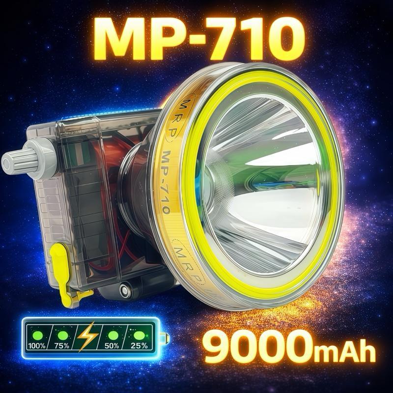 ไฟฉายคาดหัว MP-710 แบต 9000mAh ไฟแรง 800W ปรับได้ 3 แสง กันน้ำ ส่องไกล