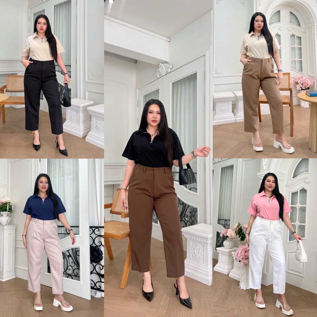 กางเกงขากระบอกเล็ก รหัส P01 : Plussizebymolly